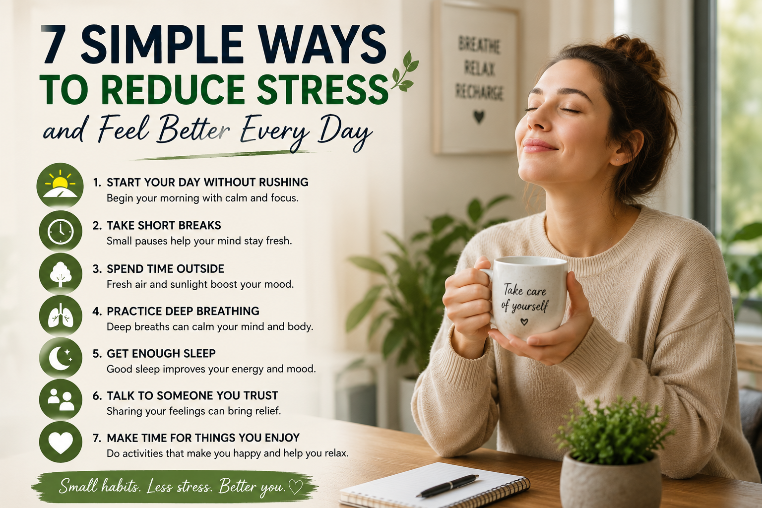 simple ways to reduce stress and feel better every day