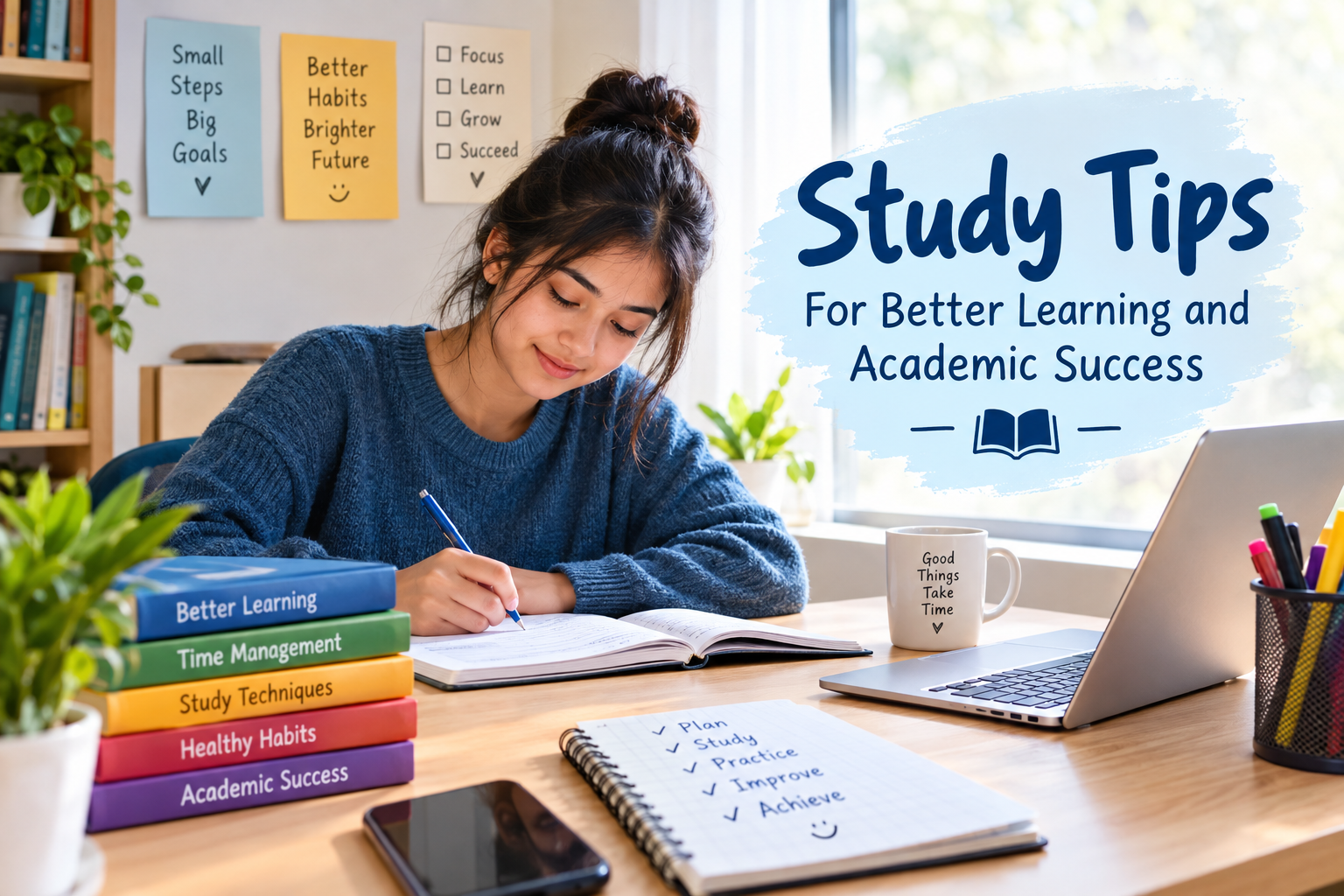 Student using effective study tips for better learning